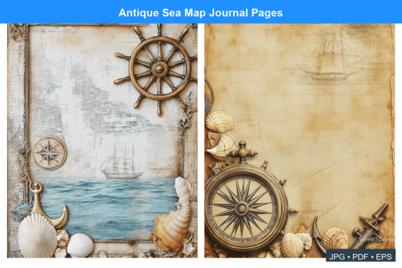 Download Antique Sea Map Journal Pages - Premium Bundle