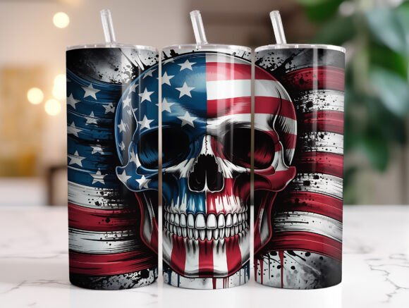 Download Patriotic Skull 4th of July Tumbler Wrap - Premium Resources