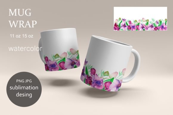Download Mug Wraps Sublimation Tropical Orchid - Premium Resources