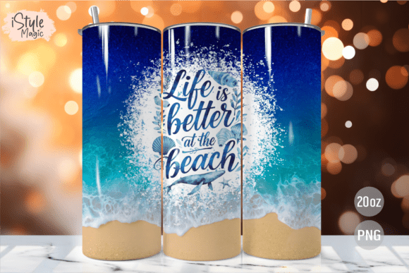 Download Beach Summer 20oz Tumbler Wrap PNG - Premium Resources