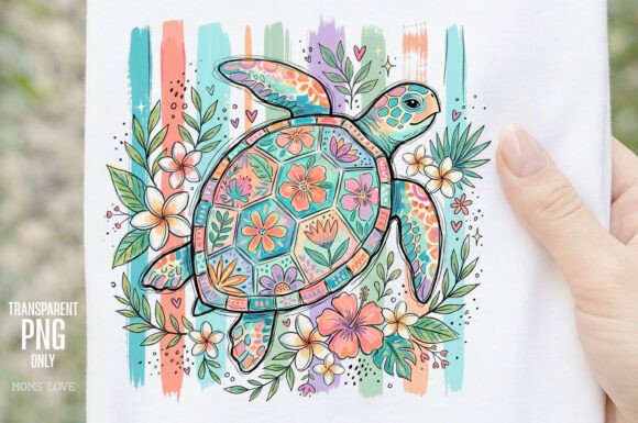 Download Floral Sea Turtle Summer PNG - Summer png Collection