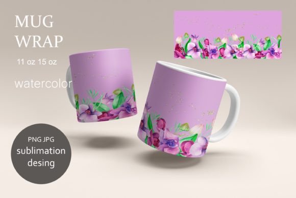 Download Mug Wraps Sublimation Tropical Orchid - Premium Resources